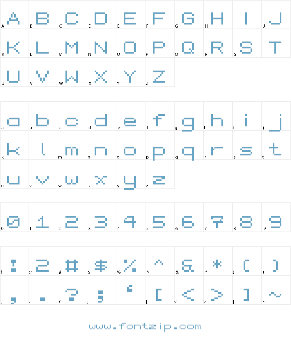 7x7  Pixelized Font Character